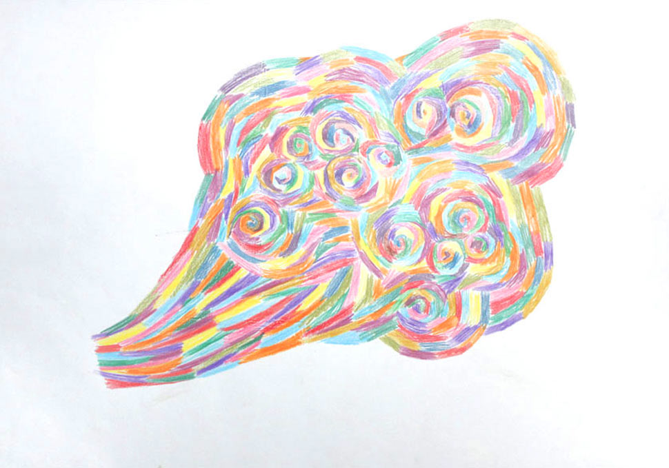 Art, abstract coloured drawing by Maya Walker