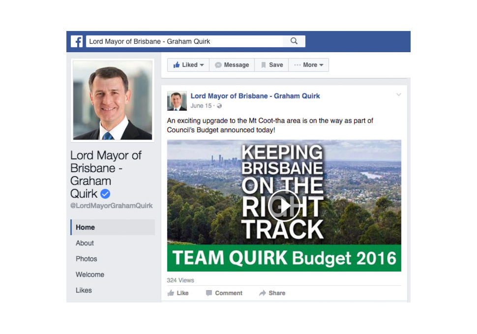 Graphic design, Brisbane City Council Budget 2016 video on Facebook by Maya Walker