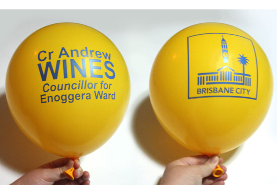Graphic design, Brisbane City Council Cr Wines balloon by Maya Walker