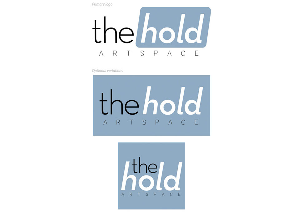 Graphic design, The Hold Artspace logo alternates by Maya Walker