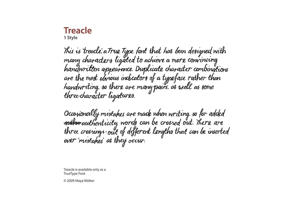 Graphic design, examples of typeface Treacle in use by Maya Walker